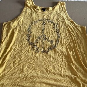 Torrid Yellow Floral Peace Tank Top
